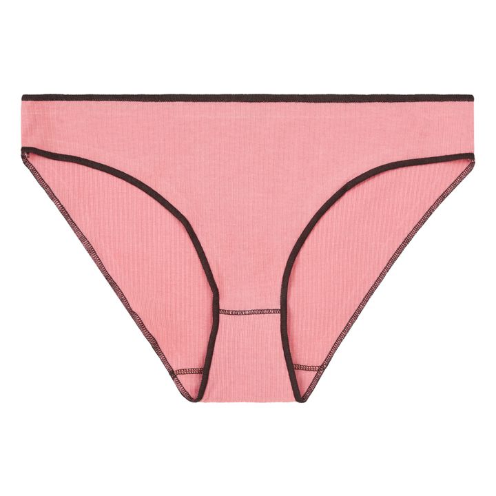 Pam Ribbed Organic Cotton Briefs | Pink- Product image n°0