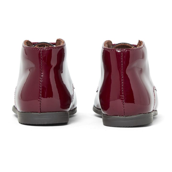 Patent Leather Lace-Up Boots | Burgunderrot- Produktbild Nr. 2
