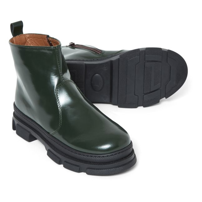 Boots with Thick Soles | Dark green