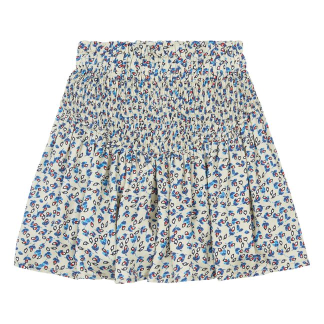 Flower Print Mini Skirt Ecru