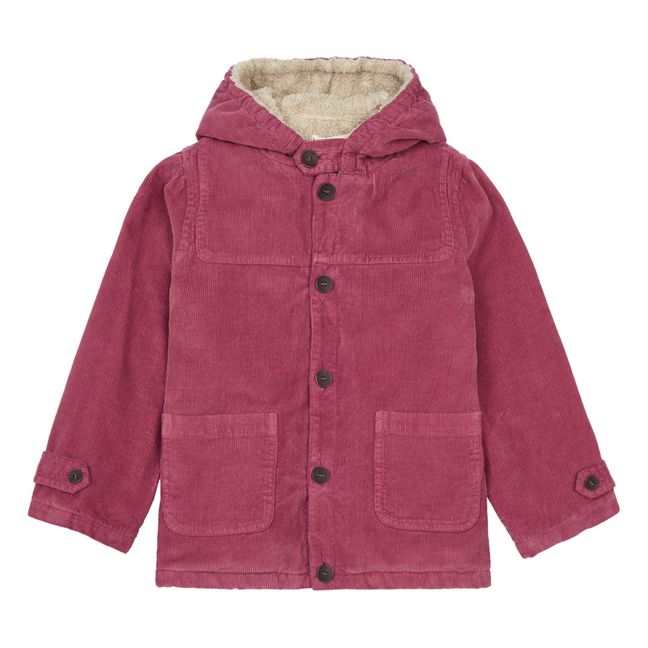 Corduroy Sherpa-Lined Coat Pink