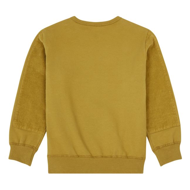 Corduroy Detail Sweatshirt Mustard