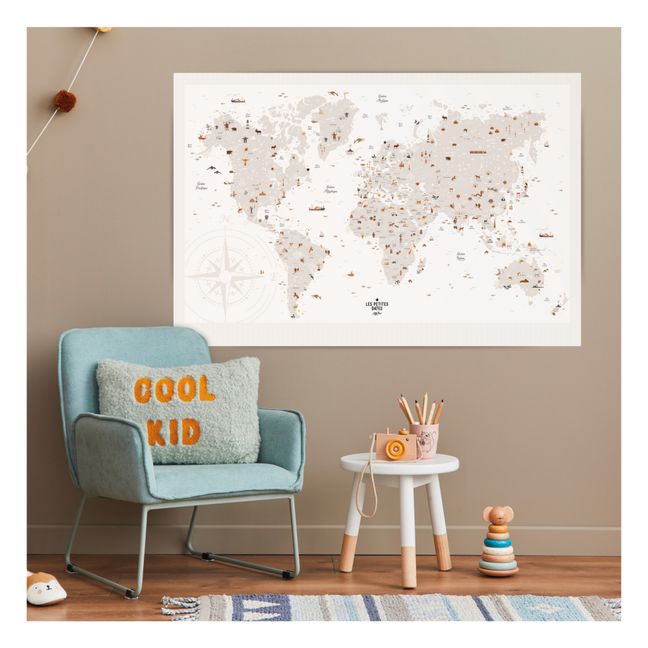 World Map Stamp Poster