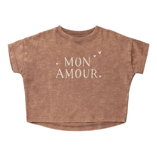 Mon Amour T-shirt | Marrón