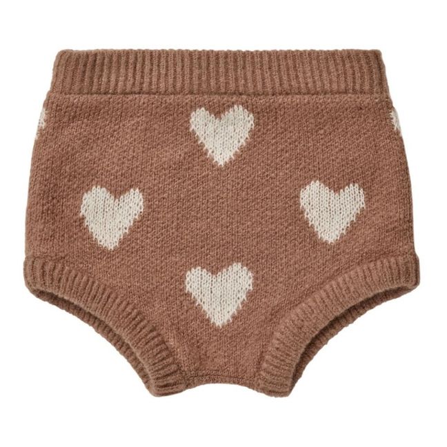 Knitted Heart Bloomers | Marrón