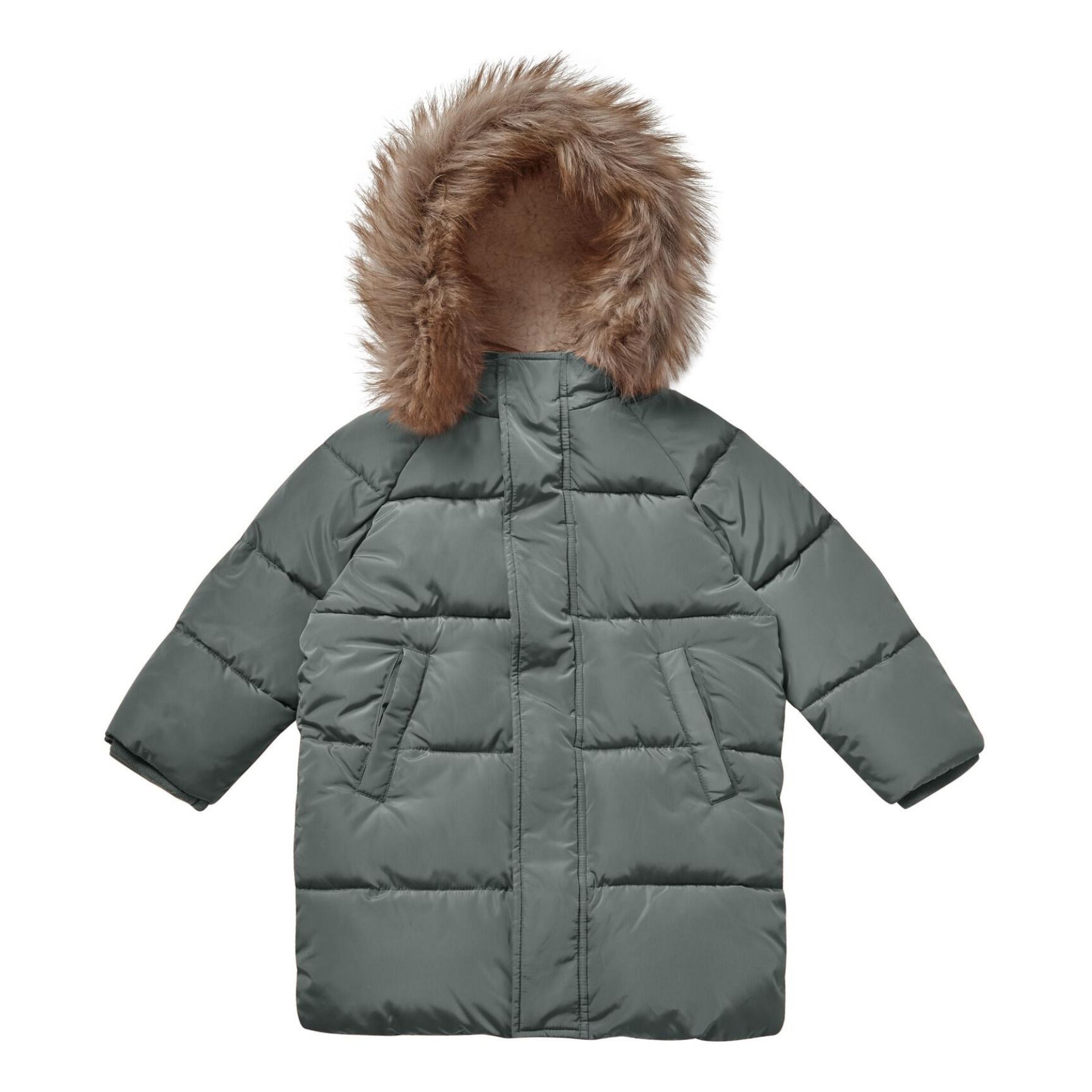 Rylee + Cru - Long Hooded Puffer Jacket - Grey | Smallable