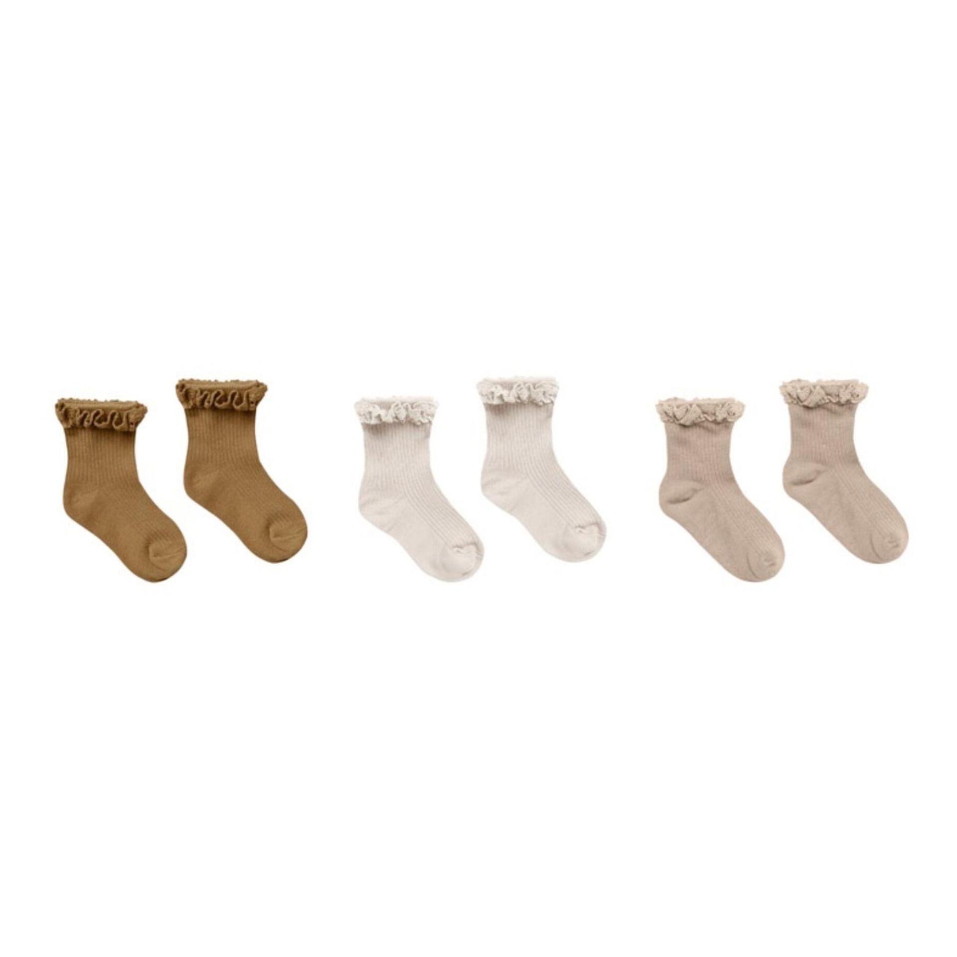 Frill Socks - Set of 3 | Beige- Immagine del prodotto n°0
