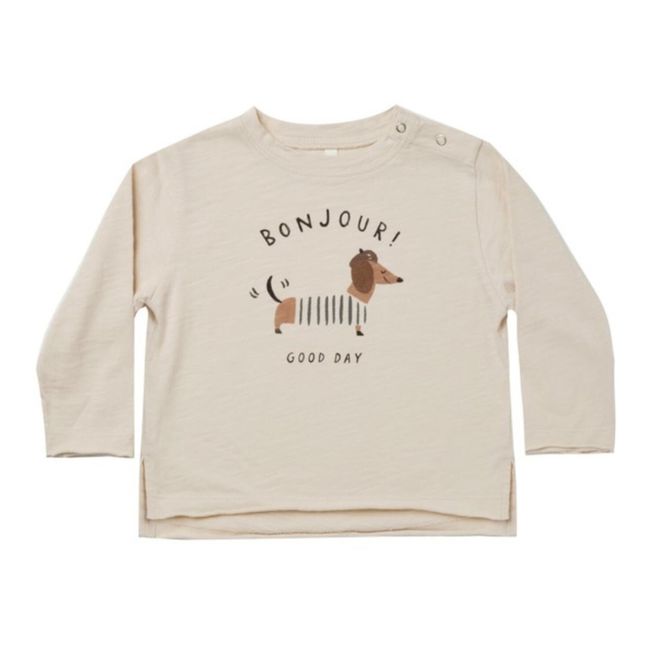 Bonjour T-shirt | Cream
