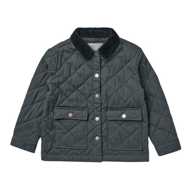 Long Quilted Coat | Azul Marino