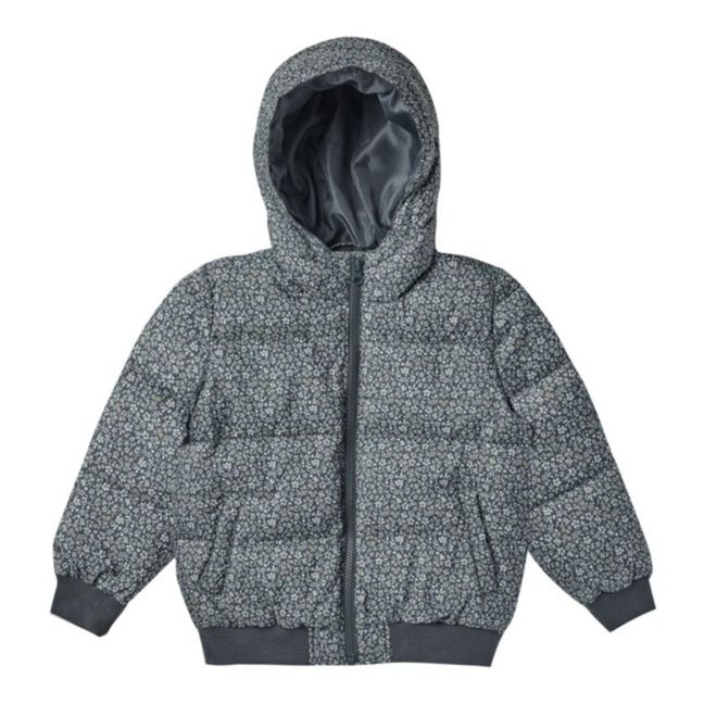 Floral Cropped Puffer Jacket | Grey