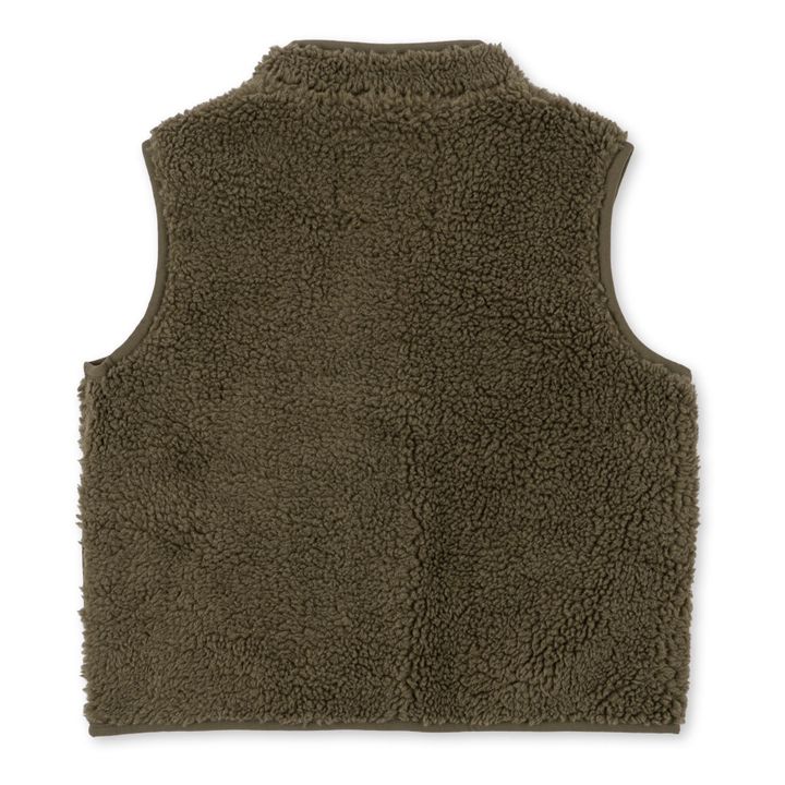 Dual Material Sherpa Vest | Khaki- Product image n°1