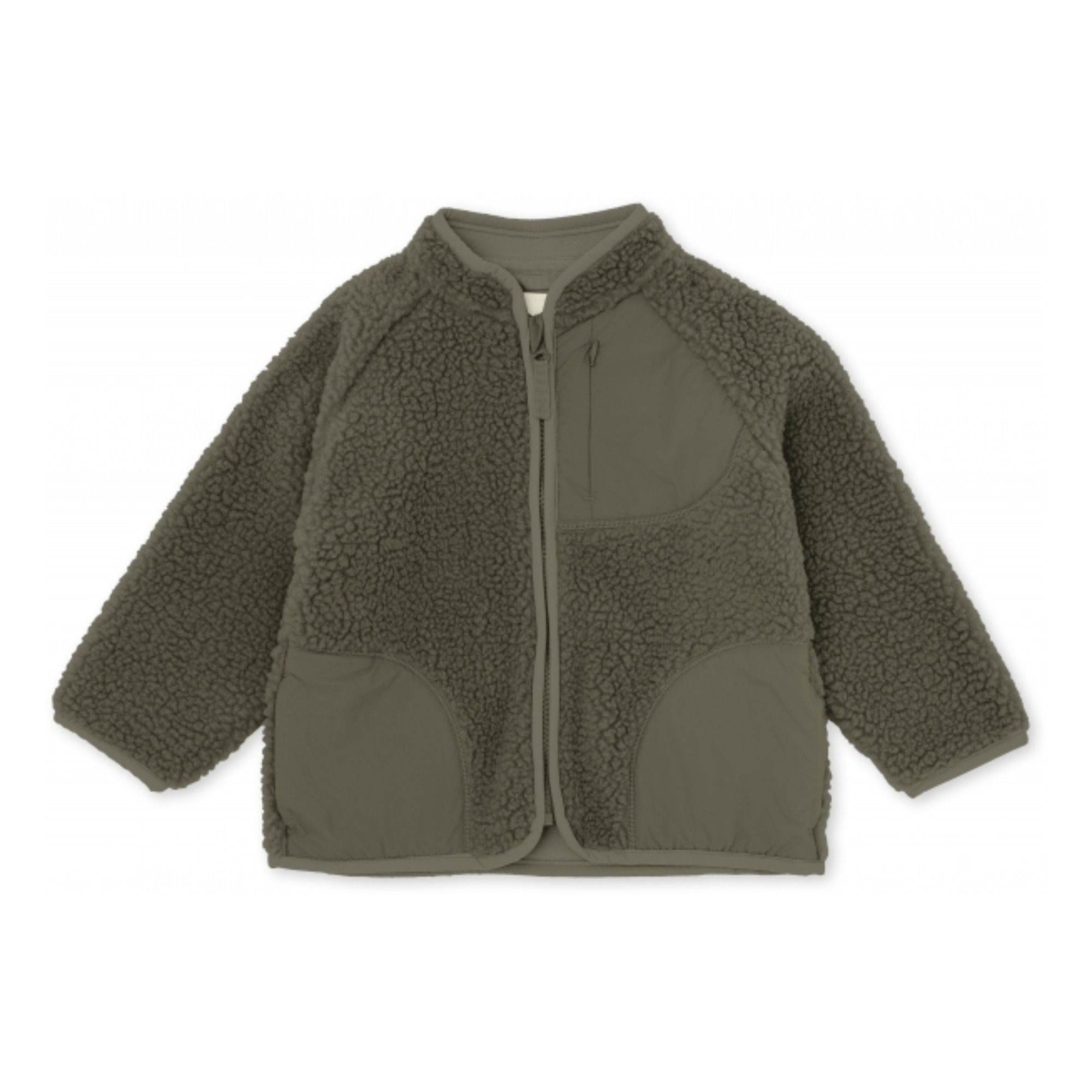 Dual Material Sherpa Jacket | Khaki- Product image n°0