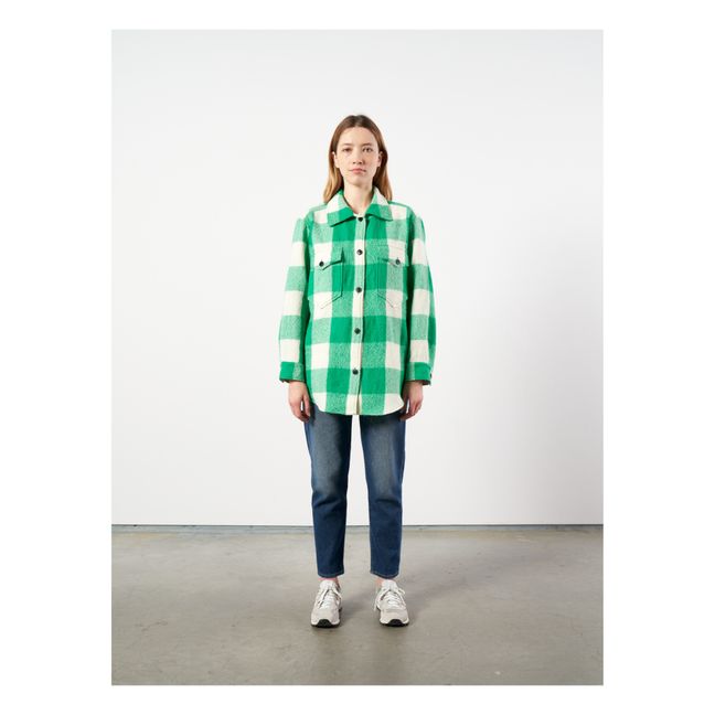 Ari Checked Woollen Overshirt - Women’s Collection  | Green