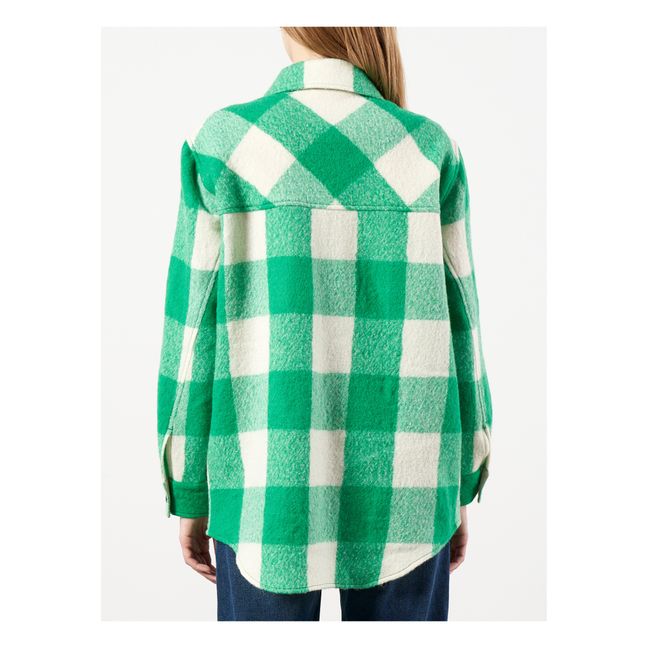 Ari Checked Woollen Overshirt - Women’s Collection  | Green