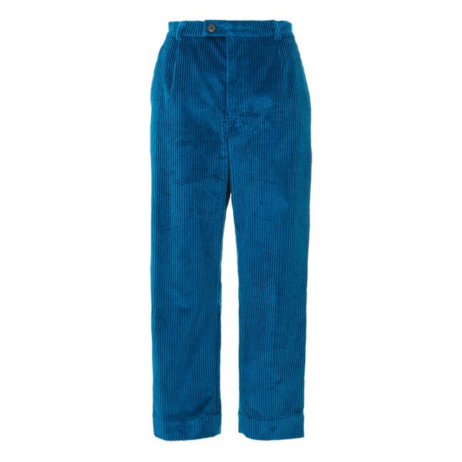 Pantalon Wiman Velours Côtelé Bleu