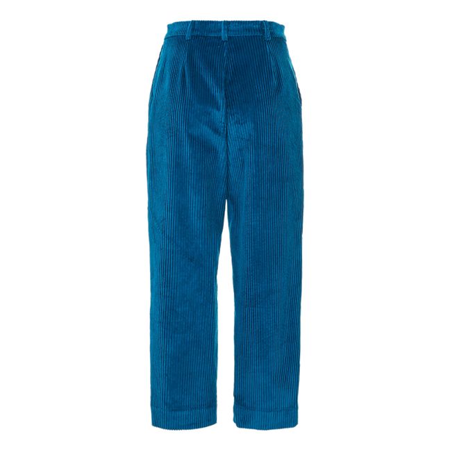 Pantalon Wiman Velours Côtelé Bleu
