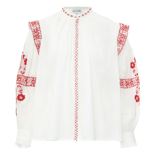Alan Hand-Embroidered Blouse | Cream