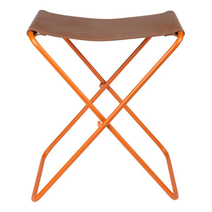 Tavolino pieghevole di cuoio Nola | Arancione- Immagine del prodotto n°0