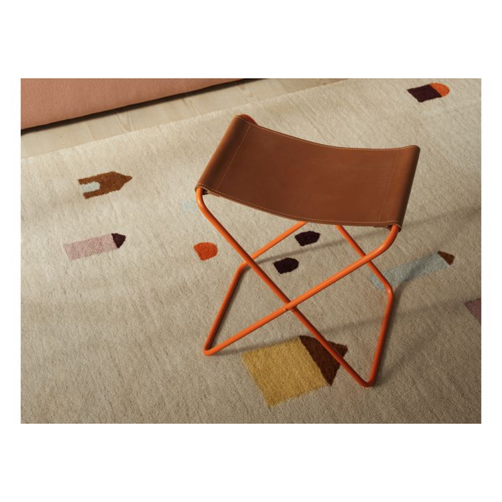 Tavolino pieghevole di cuoio Nola | Arancione- Immagine del prodotto n°1