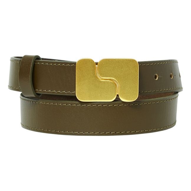 Ninon Leather Belt Khaki