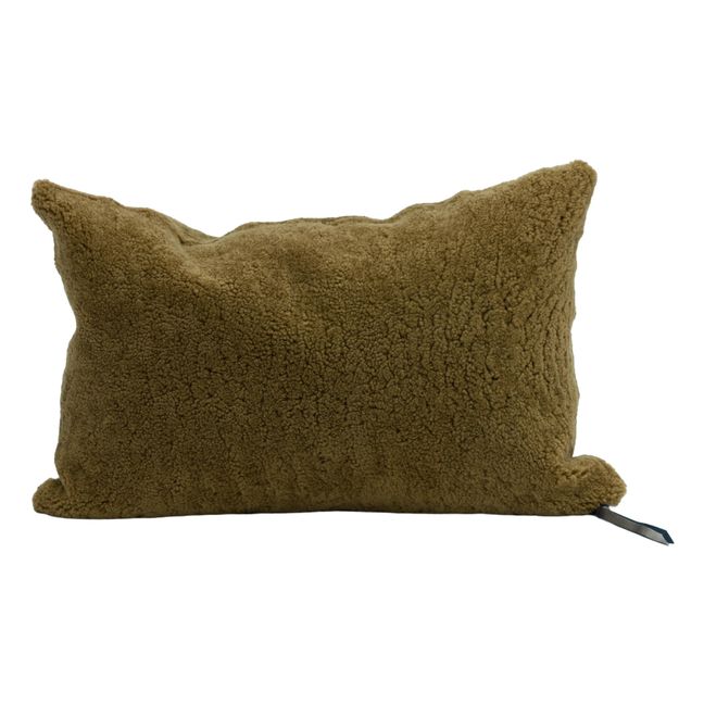 Vice Versa curly sheepskin cushion Bronzo