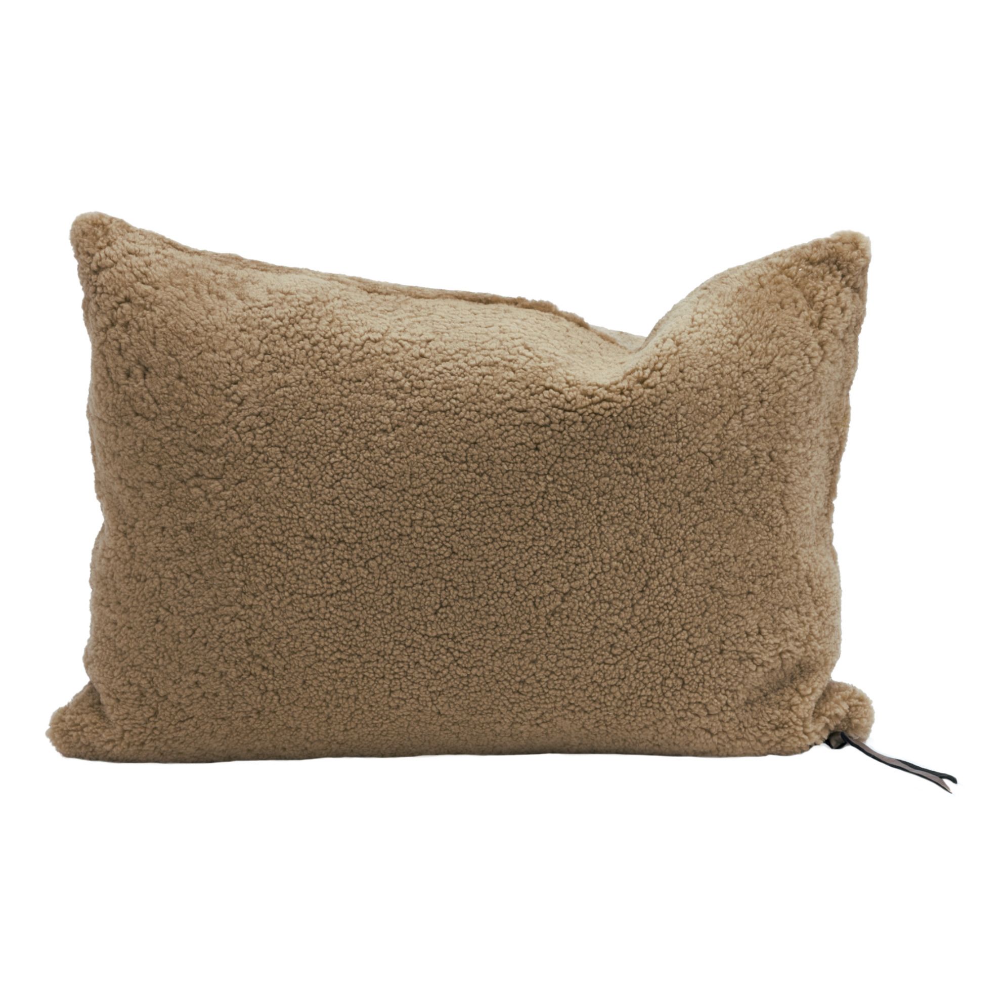 Vice Versa curly sheepskin cushion | Capuccino- Product image n°0