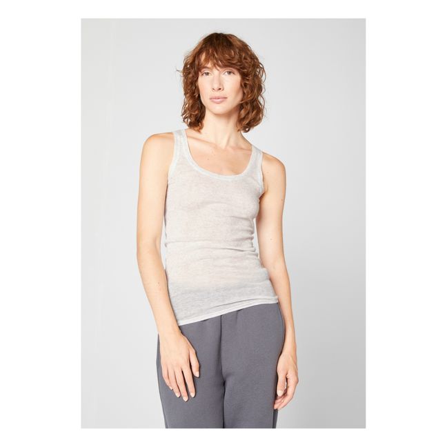 Massachusetts Crew Neck Tank Top | Grigio chiné