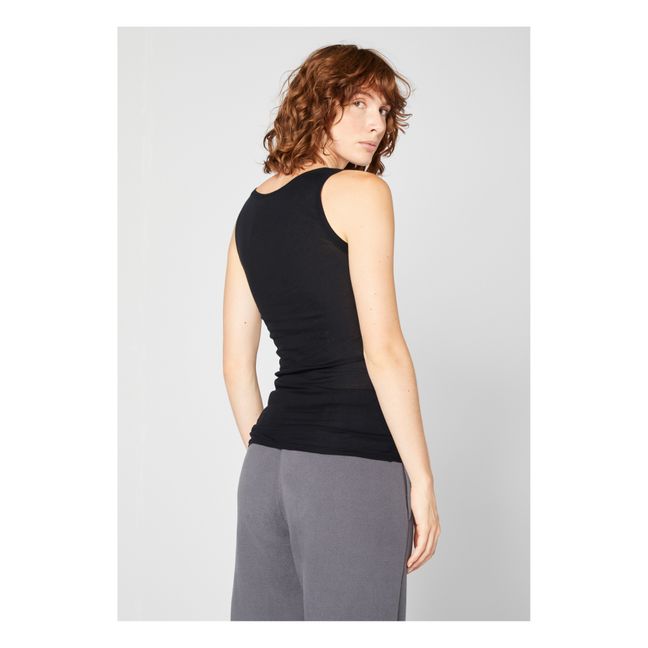 Massachusetts Crew Neck Tank Top | Black