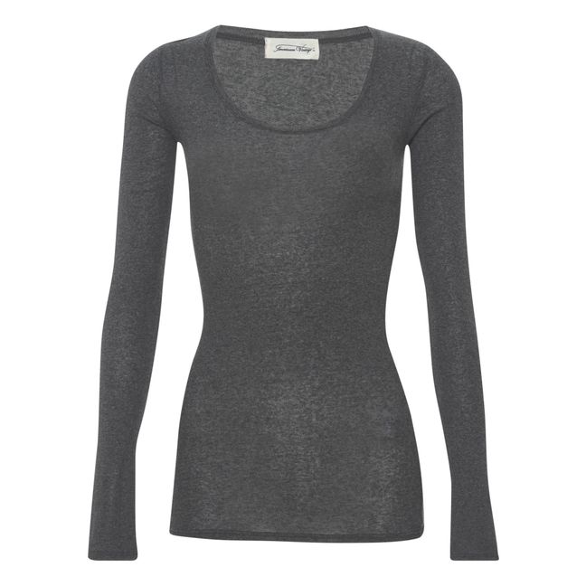 Massachusetts Crew Neck Long Sleeve T-shirt | Grigio antracite chino