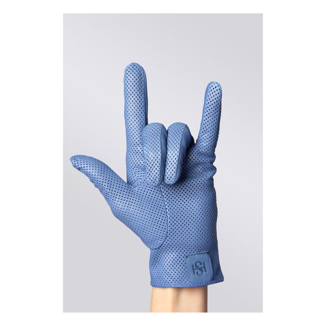Guanti in pelle traforata Statement | Blu