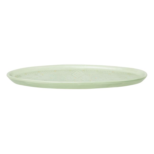 Piatto per la presentazione di pietanze, forma: ovale | Verde mandorla