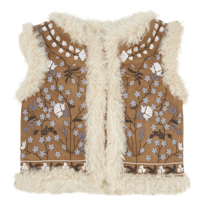 Tuli Embroidered Faux Fur Jacket | Caramelo- Imagen del producto n°0