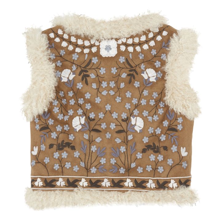 Tuli Embroidered Faux Fur Jacket | Caramelo- Imagen del producto n°2