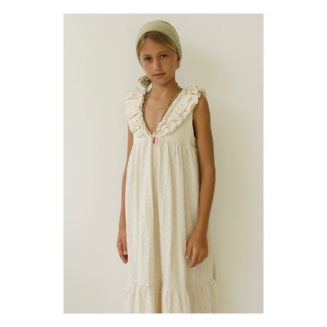 Kleid aus strukturierter Baumwolle Aura | Seidenfarben
