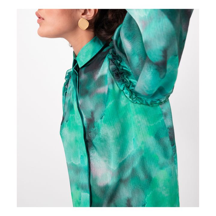 Imogen Foggy Print Shirt | Waldgrün- Produktbild Nr. 3