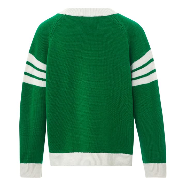Woollen Varsity Cardigan | Green- Product image n°1