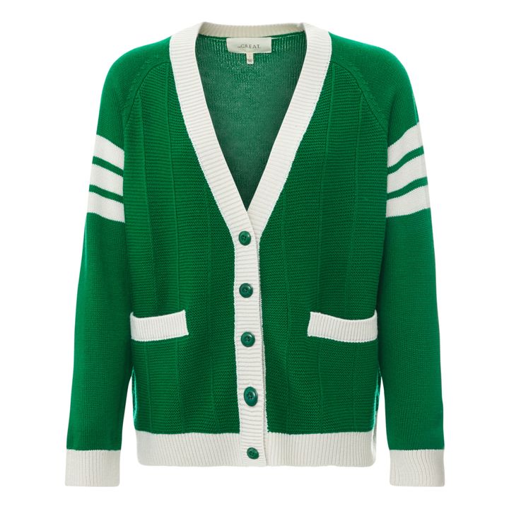Woollen Varsity Cardigan | Green- Product image n°0