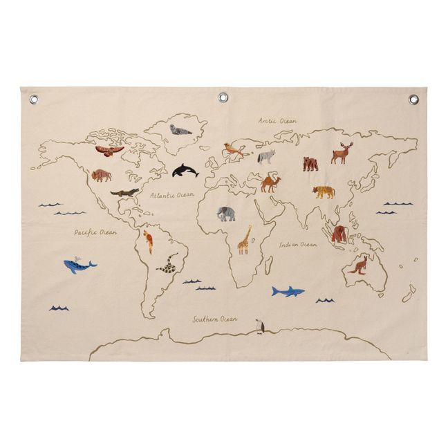 Decorazione da parete, in cotone, modello: World