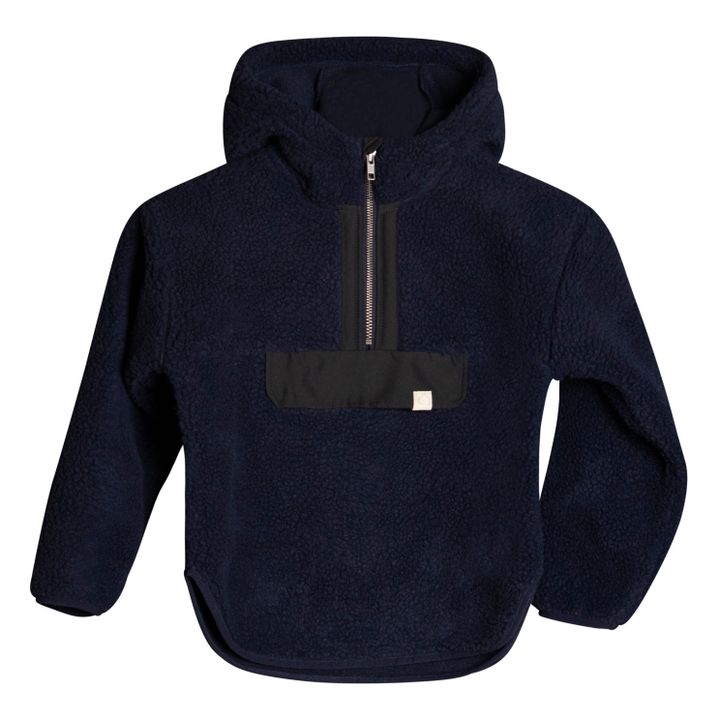 Buffalo Recycled Polyester Faux Fur Sweatshirt | Navy blue- Product image n°0