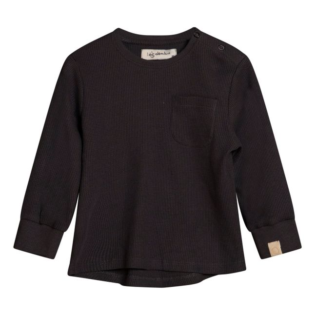 Remo Organic Cotton Textured Jumper | Charcoal grey