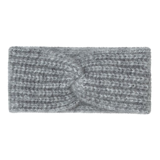Headband Wolle und Mohair | Grau Meliert