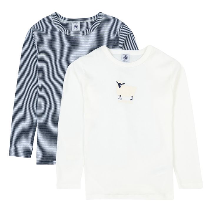 Blackmouth Organic Cotton Long Sleeve T-shirts - Set of 2 | Blanco- Imagen del producto n°0