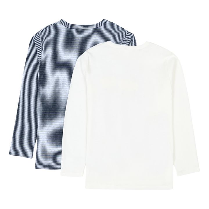 Lot 2 T-Shirts Manches Longues Coton Bio Blackmout | Blanc- Image produit n°1