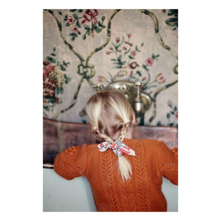 Chloe Organic Cotton Bow Scrunchie | Crudo- Imagen del producto n°2