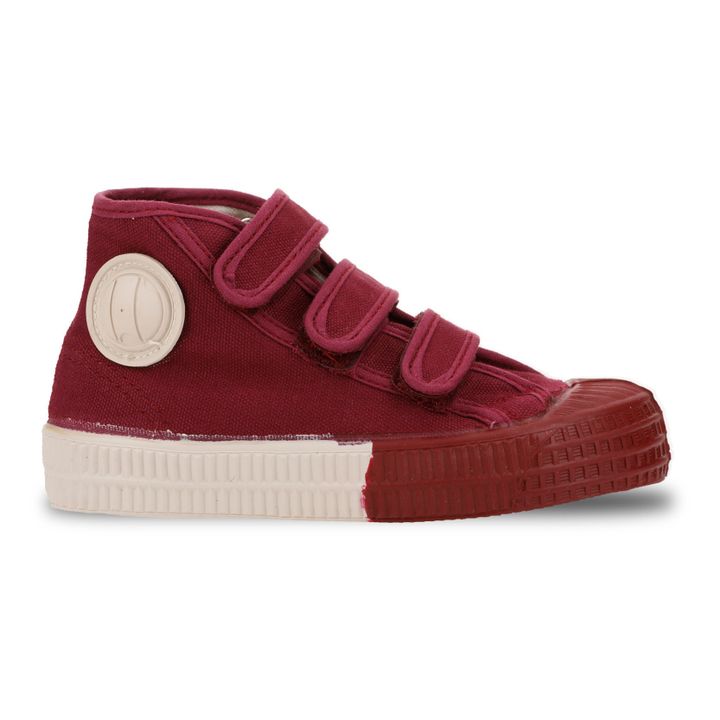 Velour Velcro High-Top Sneakers | Red- Product image n°0