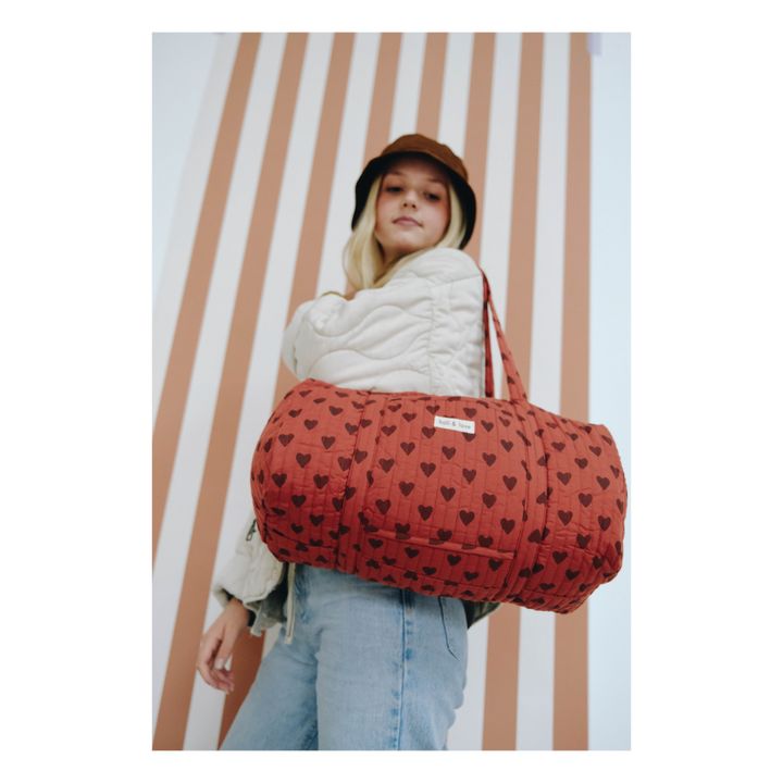 Heart Print Overnight Bag | Red- Product image n°2