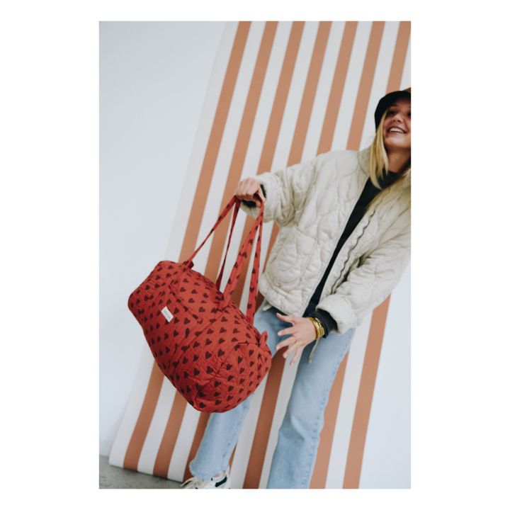 Heart Print Overnight Bag | Red- Product image n°4