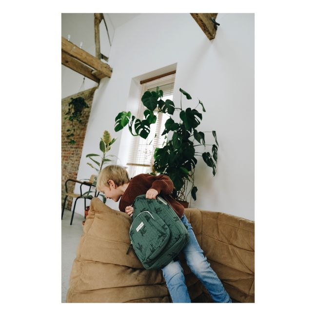 Bird Print Backpack | Green