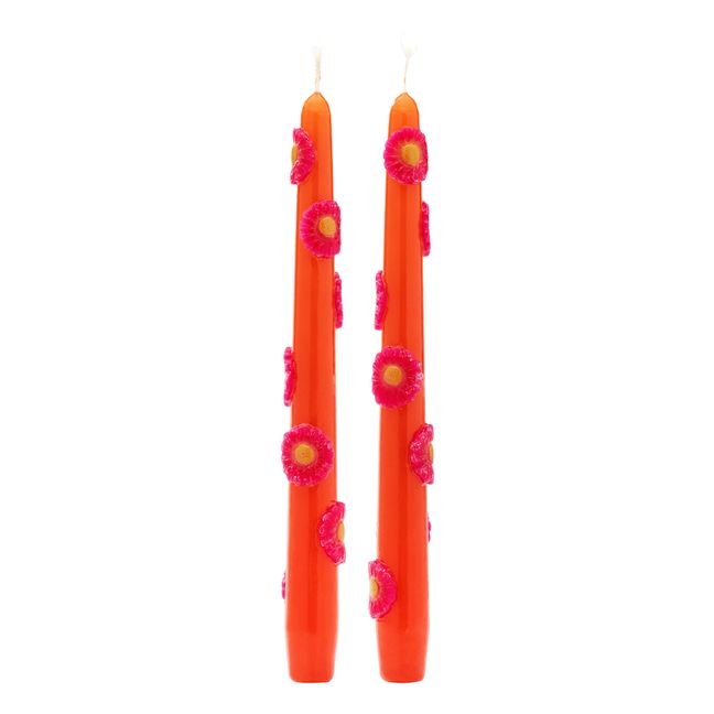 Floral Candles - Set of 2 | Rojo
