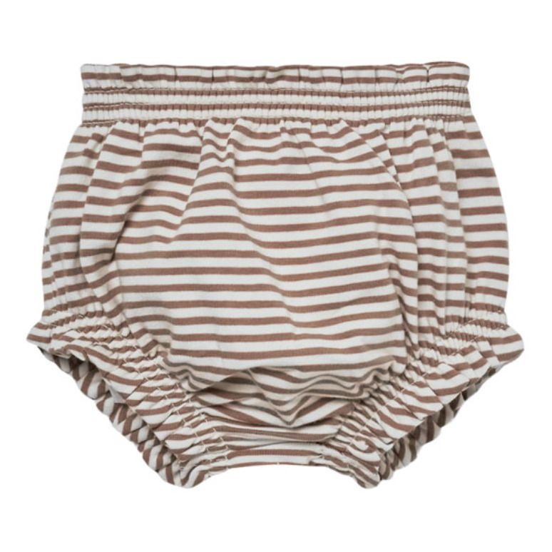 Organic Cotton Striped Bloomers | Chocolate- Product image n°0